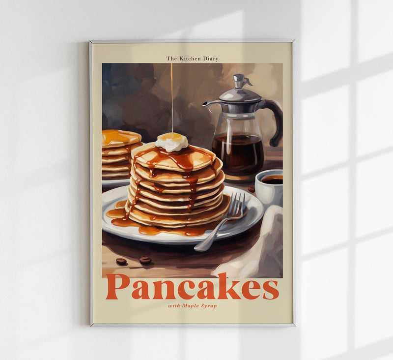 The Kitchen Diary: Pancakes with Maple Syrup – Fine Art Poster UV-beständig — Patroa Studio