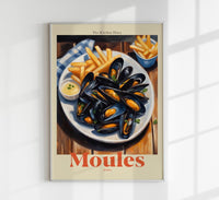 The Kitchen Diary: Moules Frites – Fine Art Poster | UV-resistant | Culinary Art — Ansicht 1
