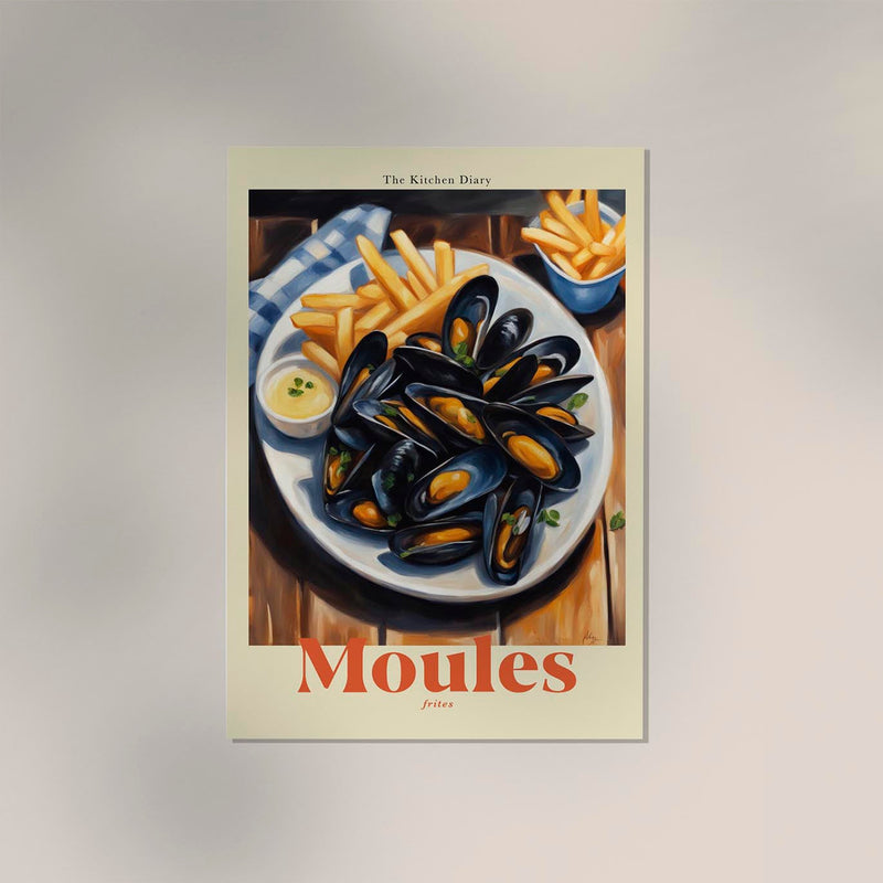 The Kitchen Diary: Moules Frites – Fine Art Poster | UV-resistant | Culinary Art — Ansicht 3