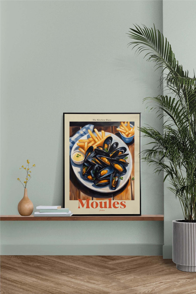 The Kitchen Diary: Moules Frites – Fine Art Poster | UV-resistant | Culinary Art — Ansicht 2