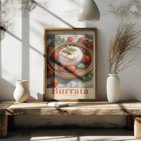 The Kitchen Diary: Burrata, Cherry Tomatoes & Basil – Culinary Art Poster UV-resistant — Ansicht 2