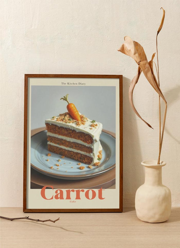 Carrot Cake The Kitchen Diary – Typography Fine Art Poster