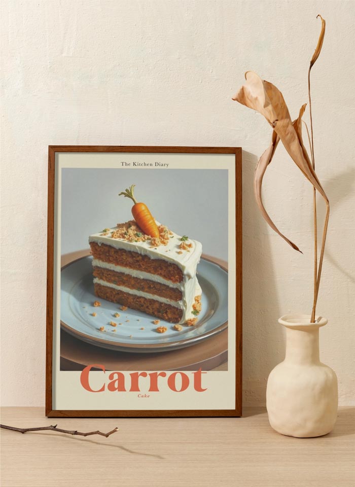 Carrot Cake The Kitchen Diary – Typography Fine Art Poster — Ansicht 2