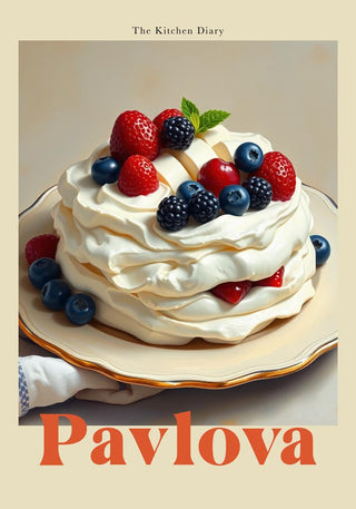 Pavlova Kitchen Diary – Fine Art Poster | Kulinarik | Retro-Küche