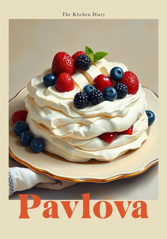 Pavlova Kitchen Diary Fine Art Poster – Kulinarik Wanddeko — Ansicht 4