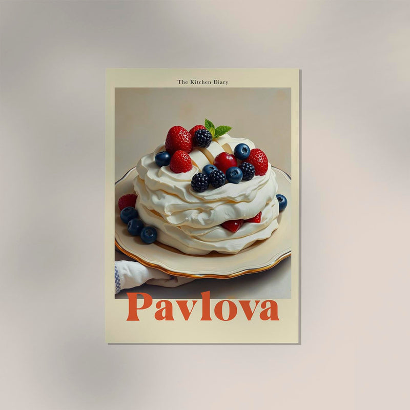 Pavlova Kitchen Diary Fine Art Poster – Kulinarik Wanddeko — Ansicht 3