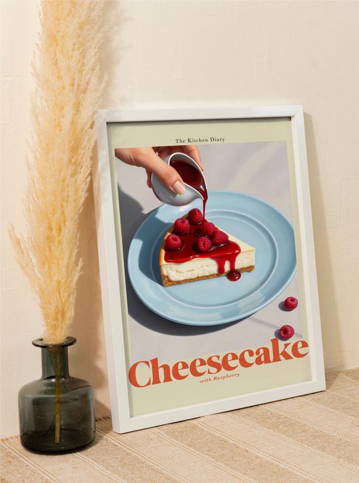 Cheesecake The Kitchen Diary – Graphic Fine Art Print on Canvas — Ansicht 2