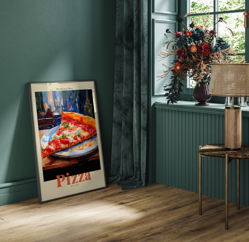 Pizza Kitchen Diary – Fine Art Poster | Patroa Studio | Wandbild Retro-Küche — Ansicht 2