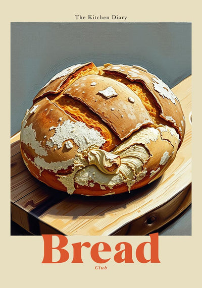 Bread Club The Kitchen Diary – Typografie Wandbild Fine Art