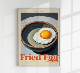 Fried Egg Club The Kitchen Diary – moderner Kitchen-Art-Print als Fine Art Wandkunst für Küche, Frühstücksecke, Coffee-Bar oder Galerie-Wall im zeitgenössischen Illustrations- und Typografie-Stil
