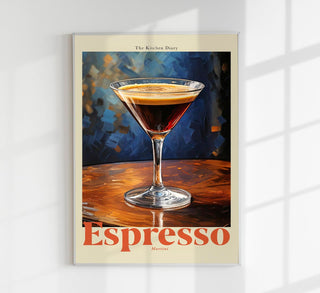 The Kitchen Diary: Espresso Martini Poster – Cocktailkunst | UV-beständig | Fine Art Print