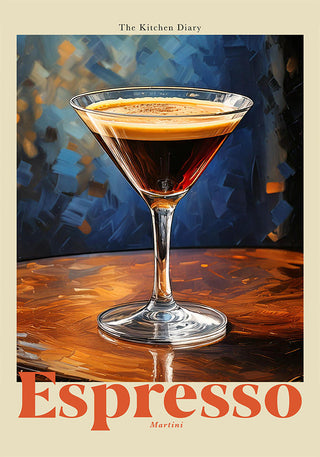 The Kitchen Diary: Espresso Martini Poster – Cocktailkunst | UV-beständig | Fine Art Print