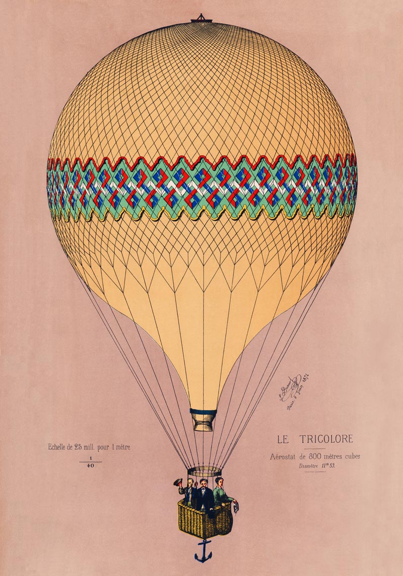 Balloon Tricolore Pink Poster – Fine Art Print Heißluftballon UV-resistent — Ansicht 4
