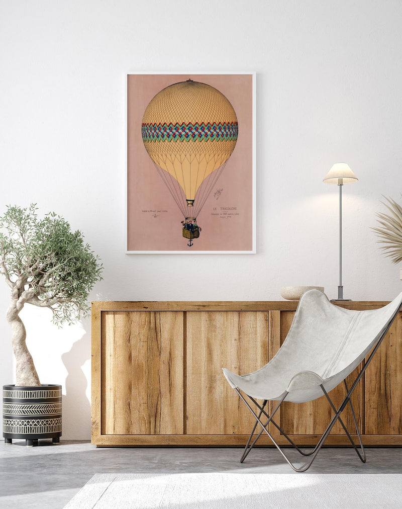 Balloon Tricolore Pink Poster – Fine Art Print Heißluftballon UV-resistent — Ansicht 2