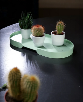 Tablett Butler Siqual-Design Mint mit Blumen