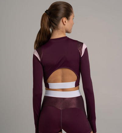 Tahiti Longsleeve Aubergine – UV Protection Surf Top made from ECONYL