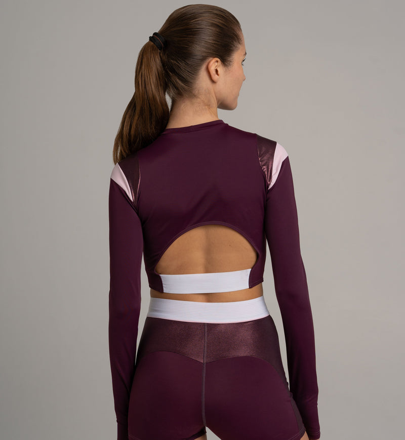 Tahiti Longsleeve Aubergine – UV Protection Surf Top made from ECONYL — Ansicht 3