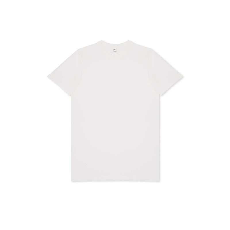 Basic T-Shirt N°5 Long White – +5 cm Length Regular Fit made of Cotton — MUOM