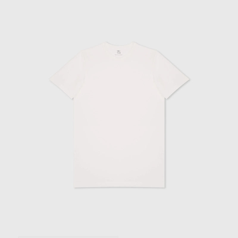 Basic T-Shirt N°5 Long White – +5 cm Length Regular Fit made of Cotton — Ansicht 2