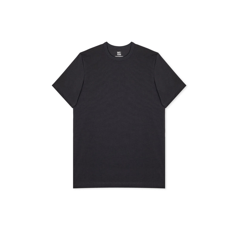 Basic T-shirt No. 6 Long Black 100% Cotton Regular Fit — MUOM