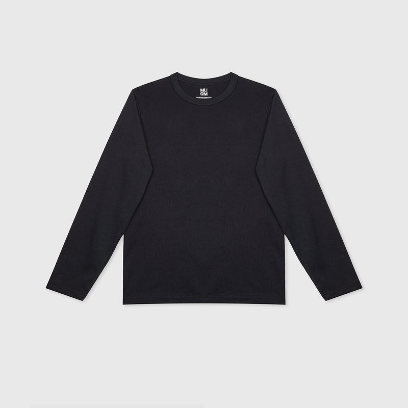 Basic Long-sleeve N°6 Black 100% Cotton Regular Fit — Ansicht 2