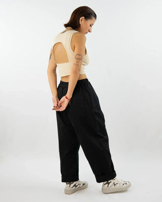 AdoTHO  | Boyfriend-Hose  |  aus Bio-Moleskin