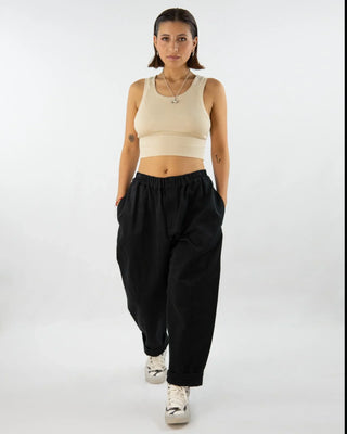 AdoTHO  | Boyfriend-Hose  |  aus Bio-Moleskin