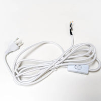 Textilkabel weiß und schwarz mit Stecker und Kippschalter – verschiedene Längen — Ansicht 1