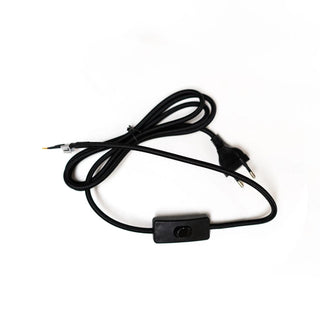 Textilkabel weiß und schwarz mit Stecker und Kippschalter (verschiedene Längen) Gofurnit