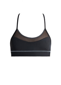 Sports Bra Tiffany – Schwarz/Grau | Verstellbare Träger | Mesh-Einsätze | ECONYL® — Ansicht 5