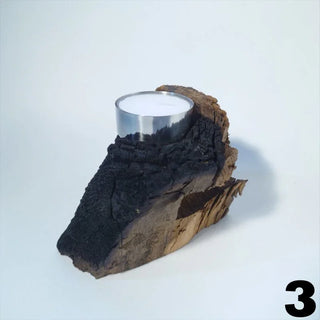 Timbur – Holz Teelichthalter | Altholz & Edelstahl | Modernes Design mit Charakter