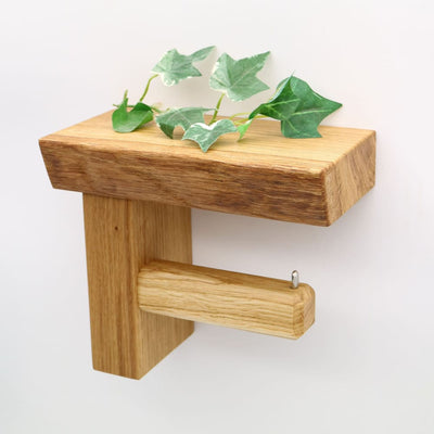Toilet paper holder CULTUS solid oak handmade