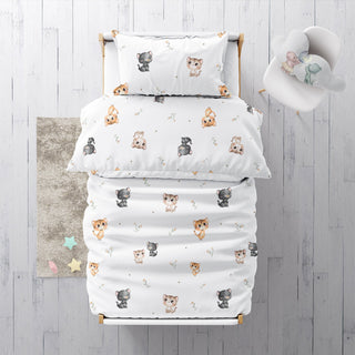 Leslis Kinderbettwäsche „Katzen“ – Satin | Musselin | OEKO‑TEX