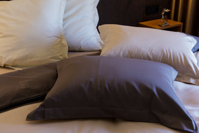 Duvet Cover Set Twist grey & beige – 100% mercerized cotton, satin 300 TC, easy-care