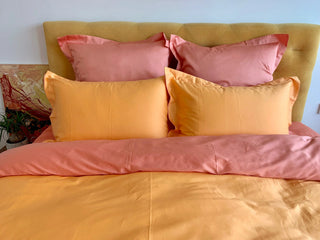 Bettwäsche Set Twist Peach – 100% Baumwolle | Satin 300 TC | Bügelleicht