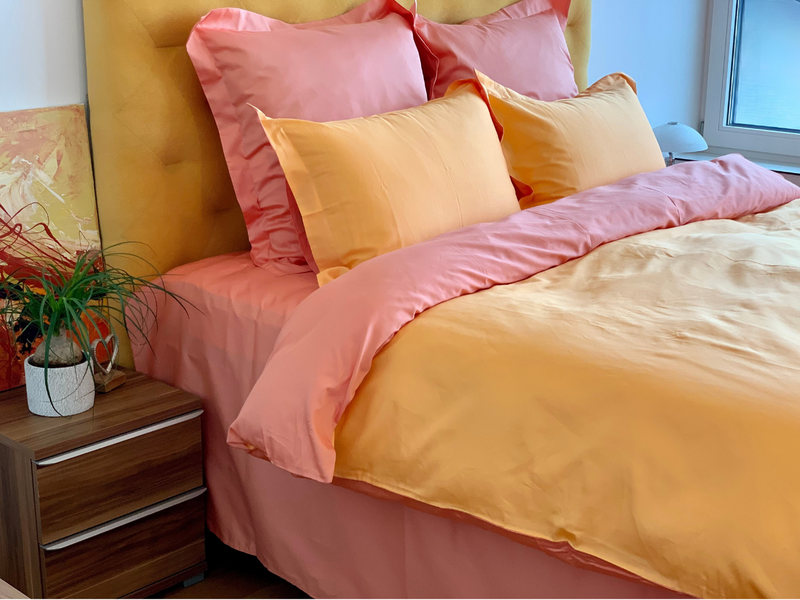 Duvet Cover Set Twist Peach – 100% Cotton Sateen 300 TC, easy-care — Ansicht 3