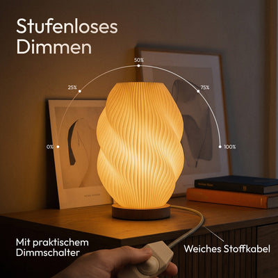 Twuro 3D-printed table lamp oak recycled PLA