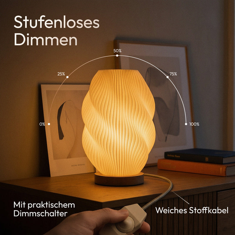 Twuro 3D-printed table lamp oak recycled PLA — Ansicht 3