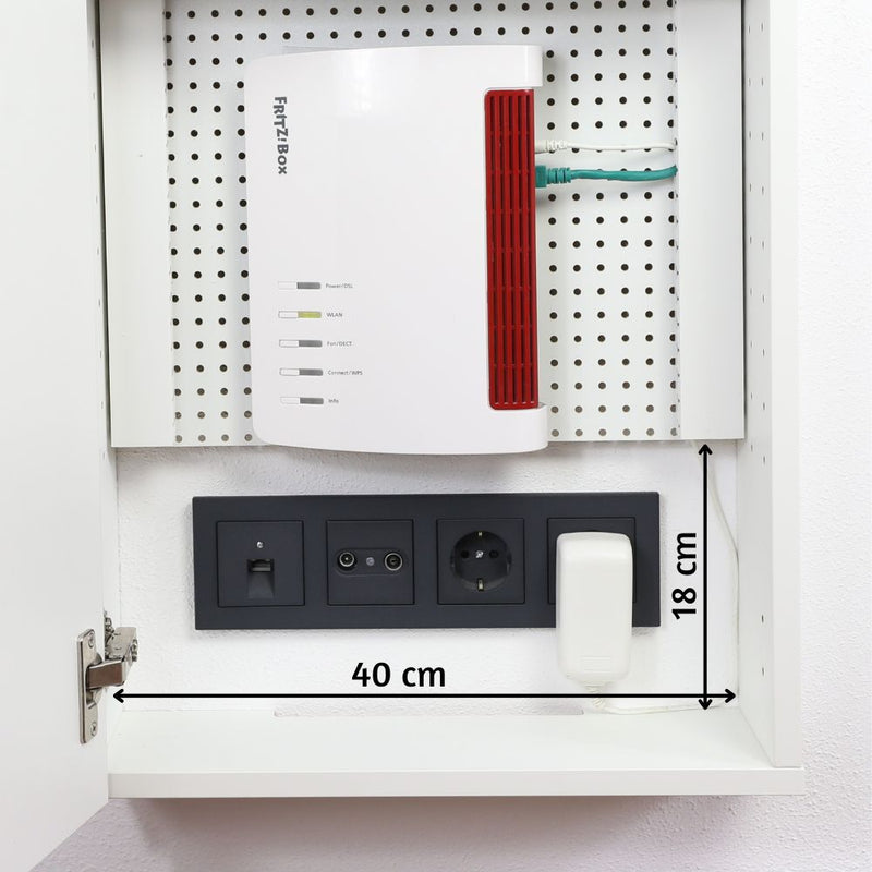Telefonschrank Routerschrank LOLE HomeBase LP – Woodkopf Kabelmanagement — Ansicht 9