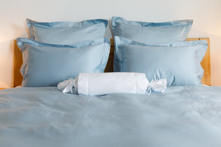 Bedding set Twist blue&amp;white 100% mercerized cotton satin 300 TC easy-iron