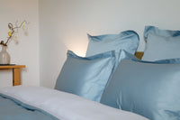 Duvet Cover Set Twist blue&white – Mercerized Cotton, Sateen 300 TC, easy-iron — Ansicht 2