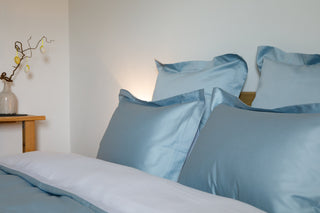 Bedding set Twist blue&amp;white 100% mercerized cotton satin 300 TC easy-iron