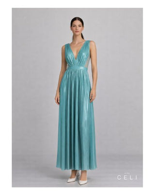 ALINE CELI COUTURE Kleid Lumière Plissé – Recycelt | Metallic-Schimmer | Plissiert