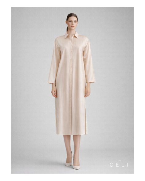 Leinen-Hemdkleid – Europäisches Leinen, Minimalistisch | ALINE CELI