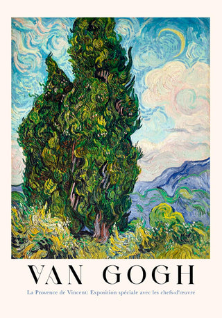 Cypresses – Art Poster by Van Gogh | Fine Art Print | Ausdrucksstarke Landschaft