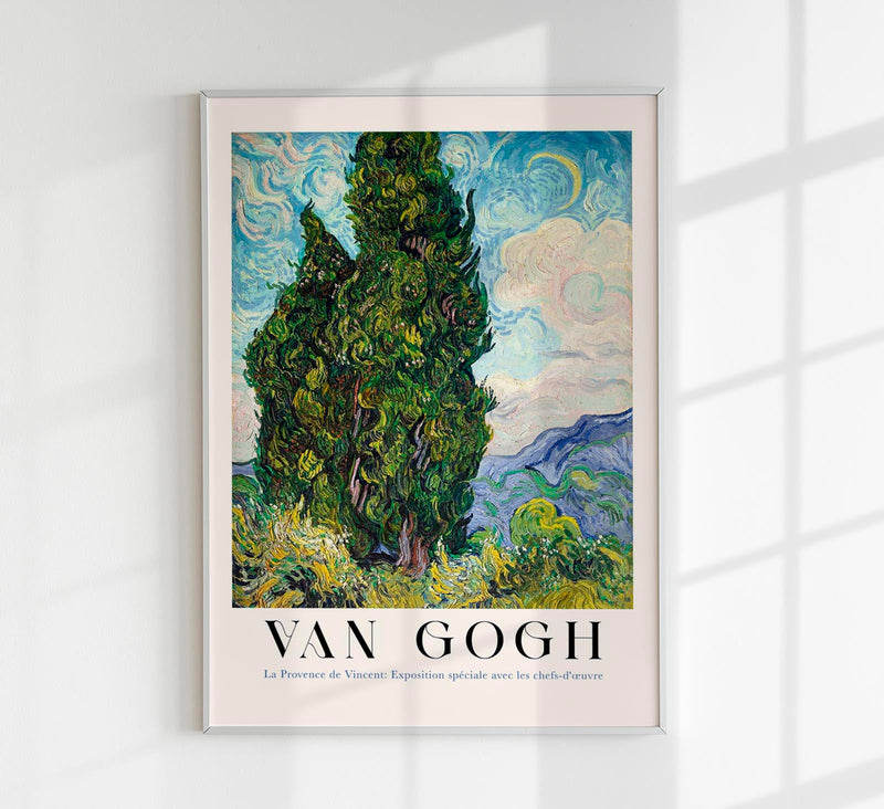 Cypresses – Art Poster by Van Gogh | Fine Art Print | Expressive Landscape — Patroa Studio