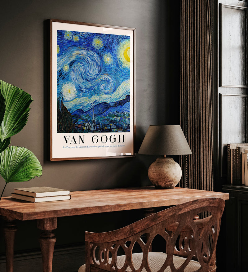 Starry Night Vertical Art Poster – Van Gogh Fine-Art-Druck UV-beständig — Ansicht 2