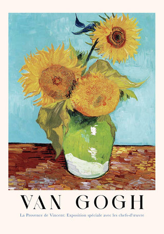 Vase with Three Sunflowers by Van Gogh – UV-beständig | Fine Art Print | Klassiker der Blumenmalerei