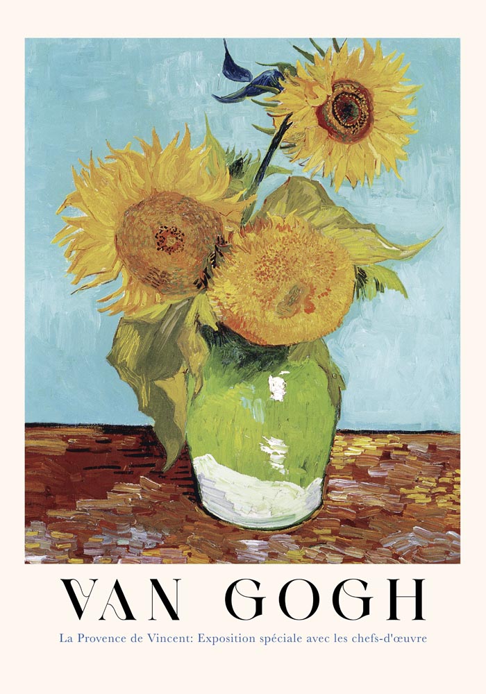Vase with Three Sunflowers by Van Gogh – UV-Resistant Fine Art Print — Ansicht 4