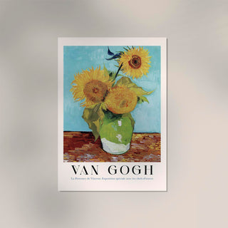 Vase with Three Sunflowers by Van Gogh – UV-beständig | Fine Art Print | Klassiker der Blumenmalerei